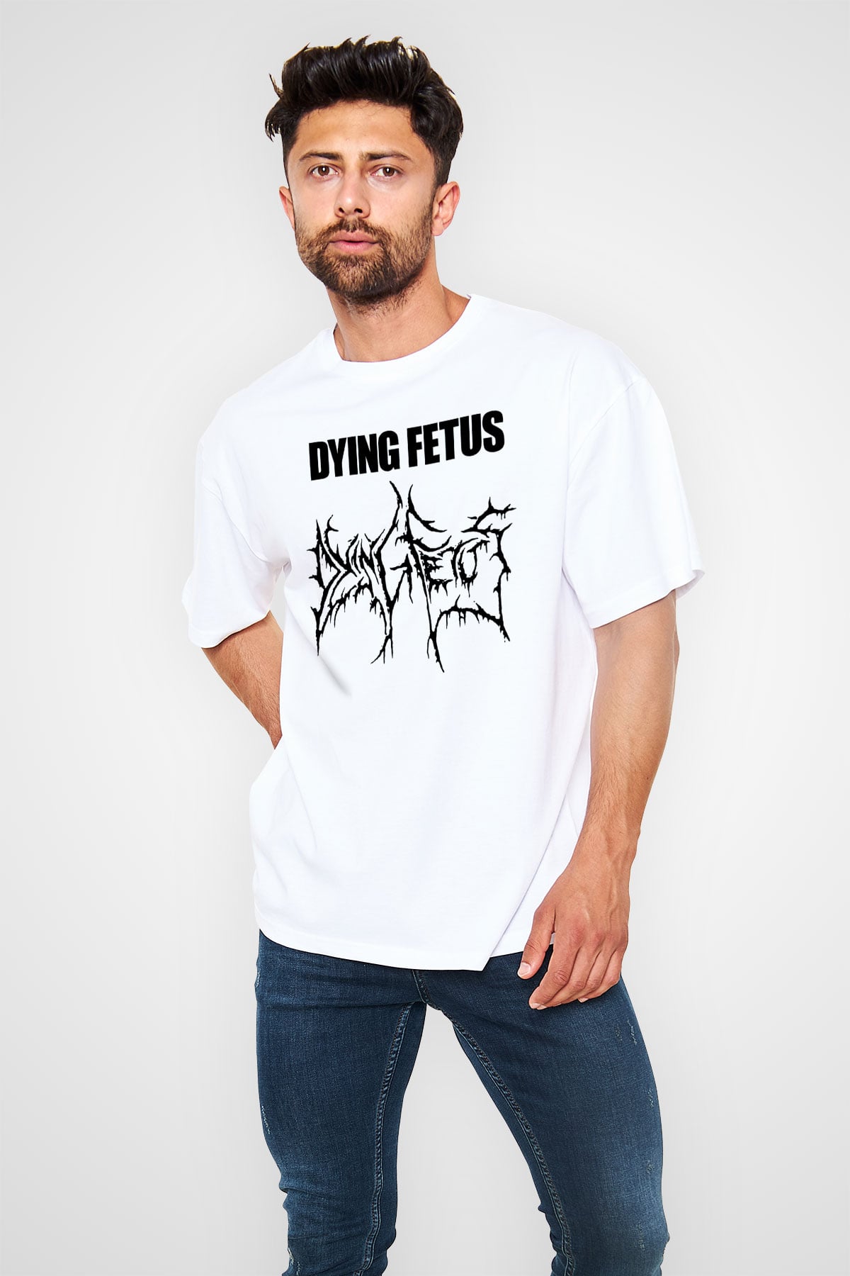 Dying Fetus Beyaz Unisex Oversize Tişört T-Shirt