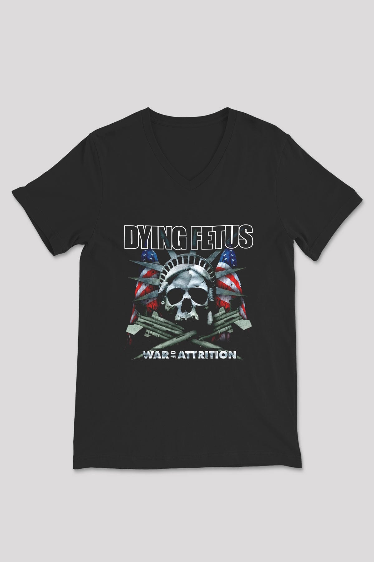Dying Fetus Siyah Unisex V Yaka Tişört T-Shirt