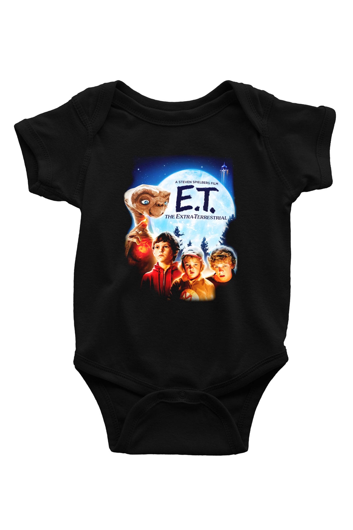 E.T. Baskılı Siyah Bebek Body - Zıbın