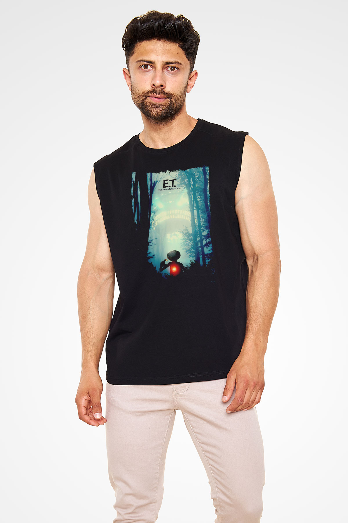 E.T. Siyah Unisex  Kolsuz Tişört