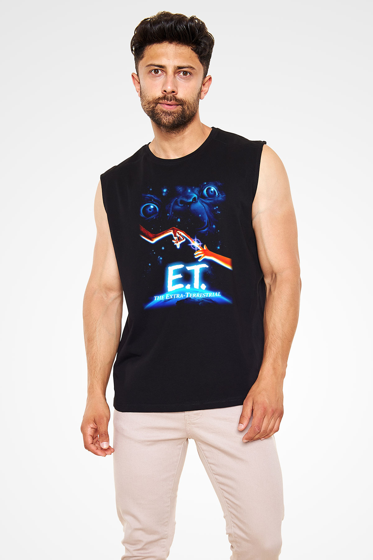E.T. Siyah Unisex Kolsuz Tişört
