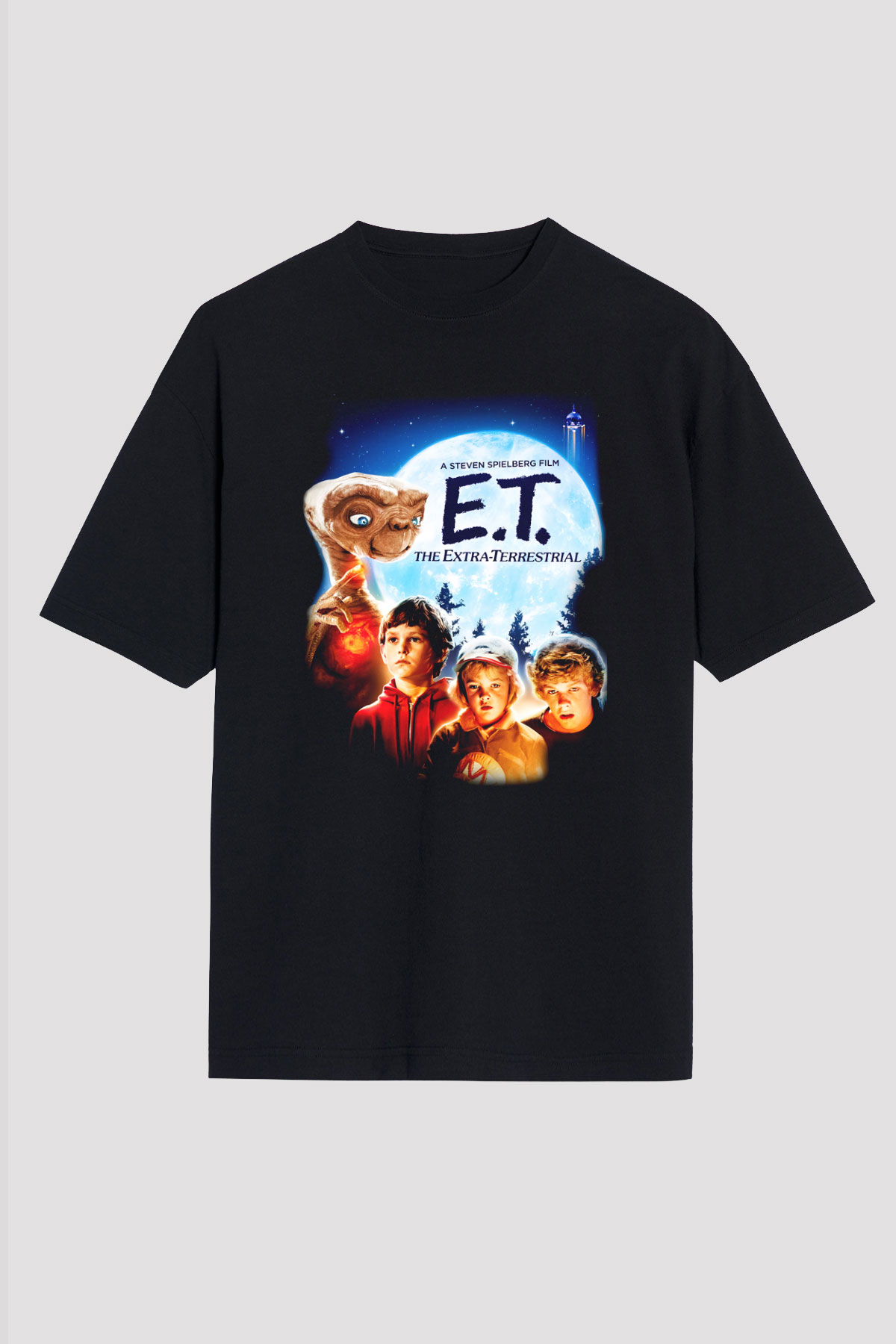 E.T. Siyah Unisex Oversize Tişört