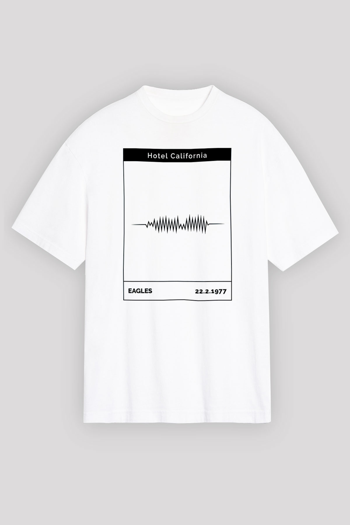 Eagles Baskılı Beyaz Unisex Oversize Tişört - Tshirt