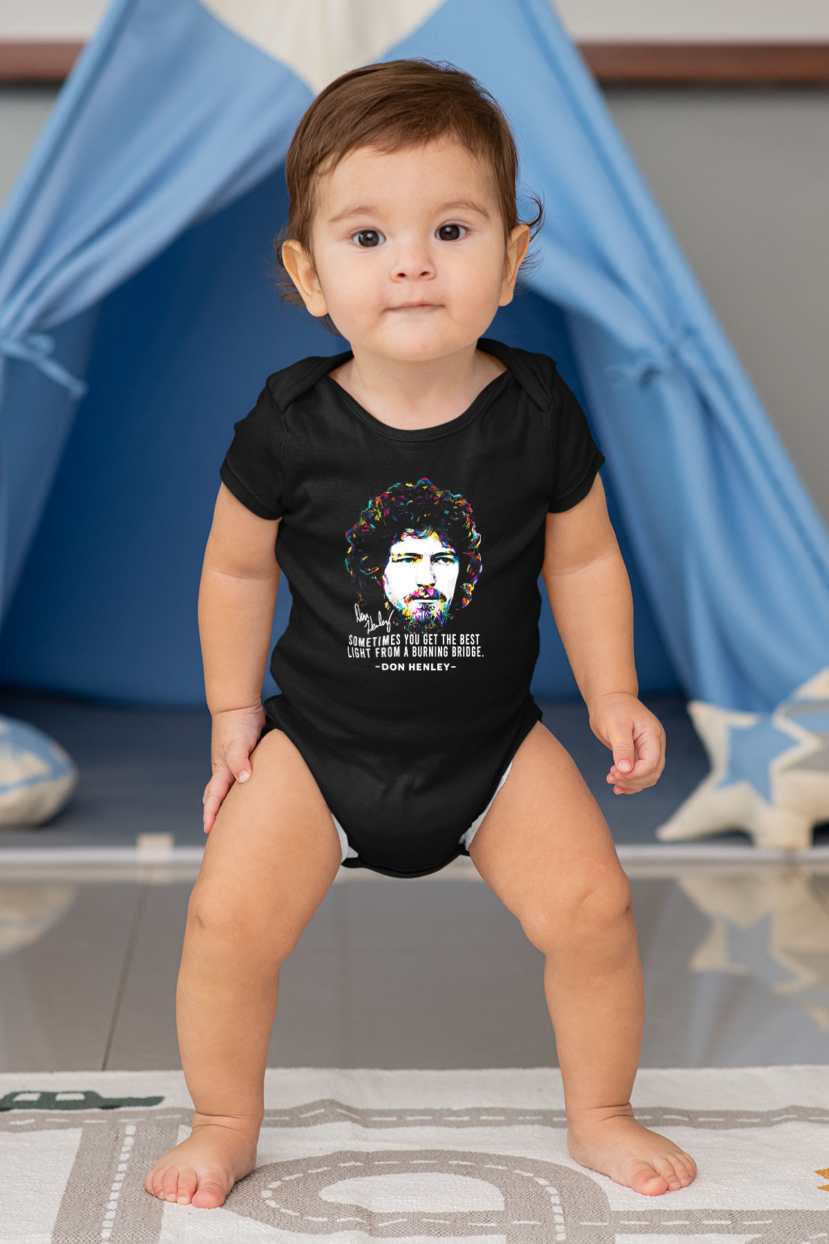 Eagles Baskılı Unisex Siyah Bebek Body - Zıbın
