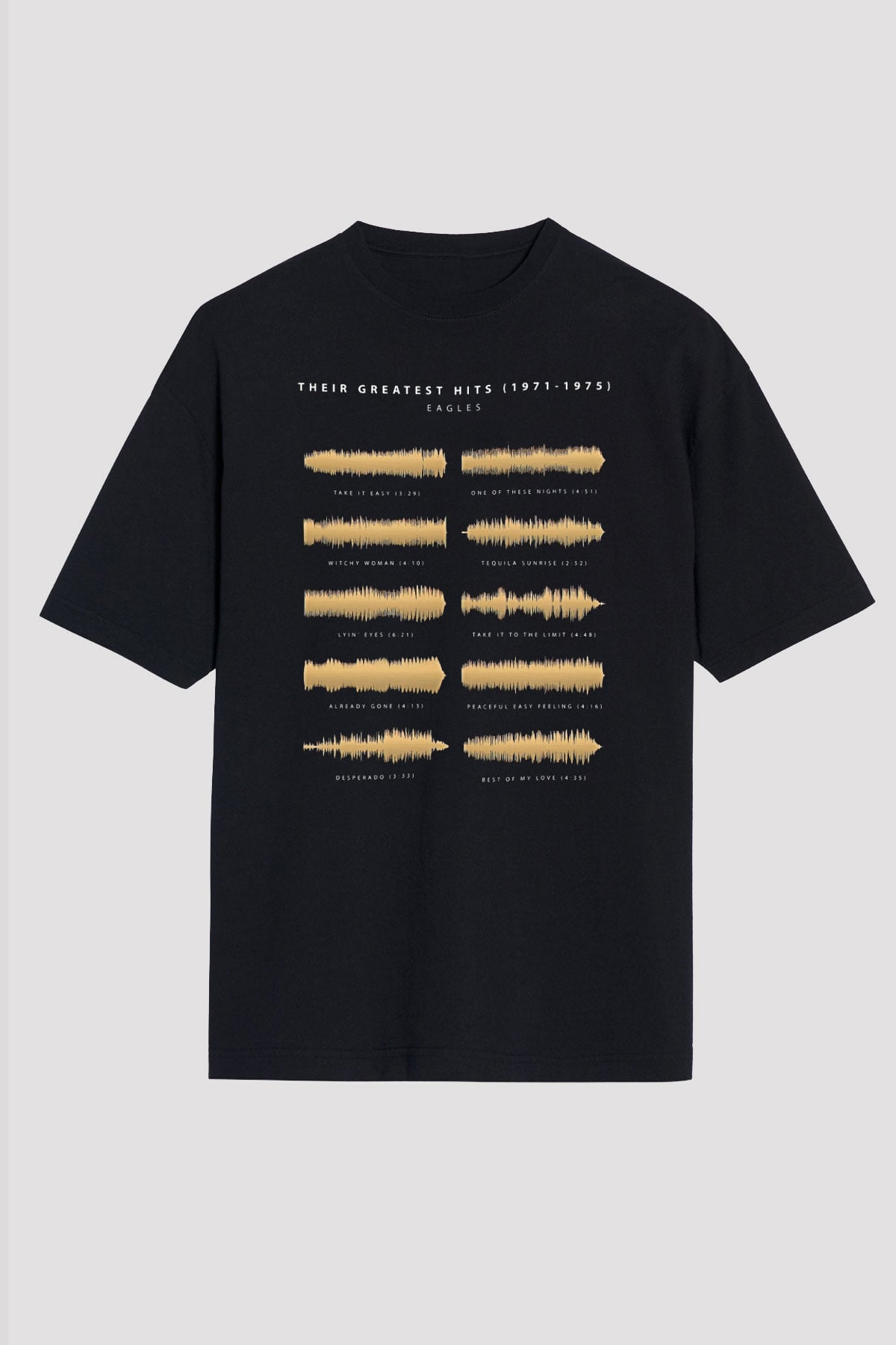 Eagles Baskılı Unisex Siyah Oversize Tişört - Tshirt