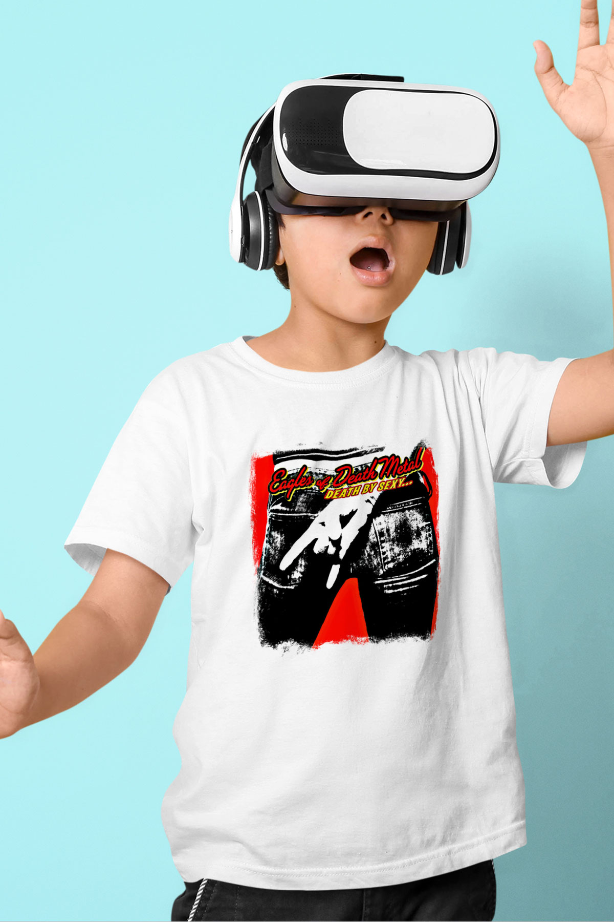 Eagles of Death Metal Baskılı Unisex Beyaz Çocuk Tişört