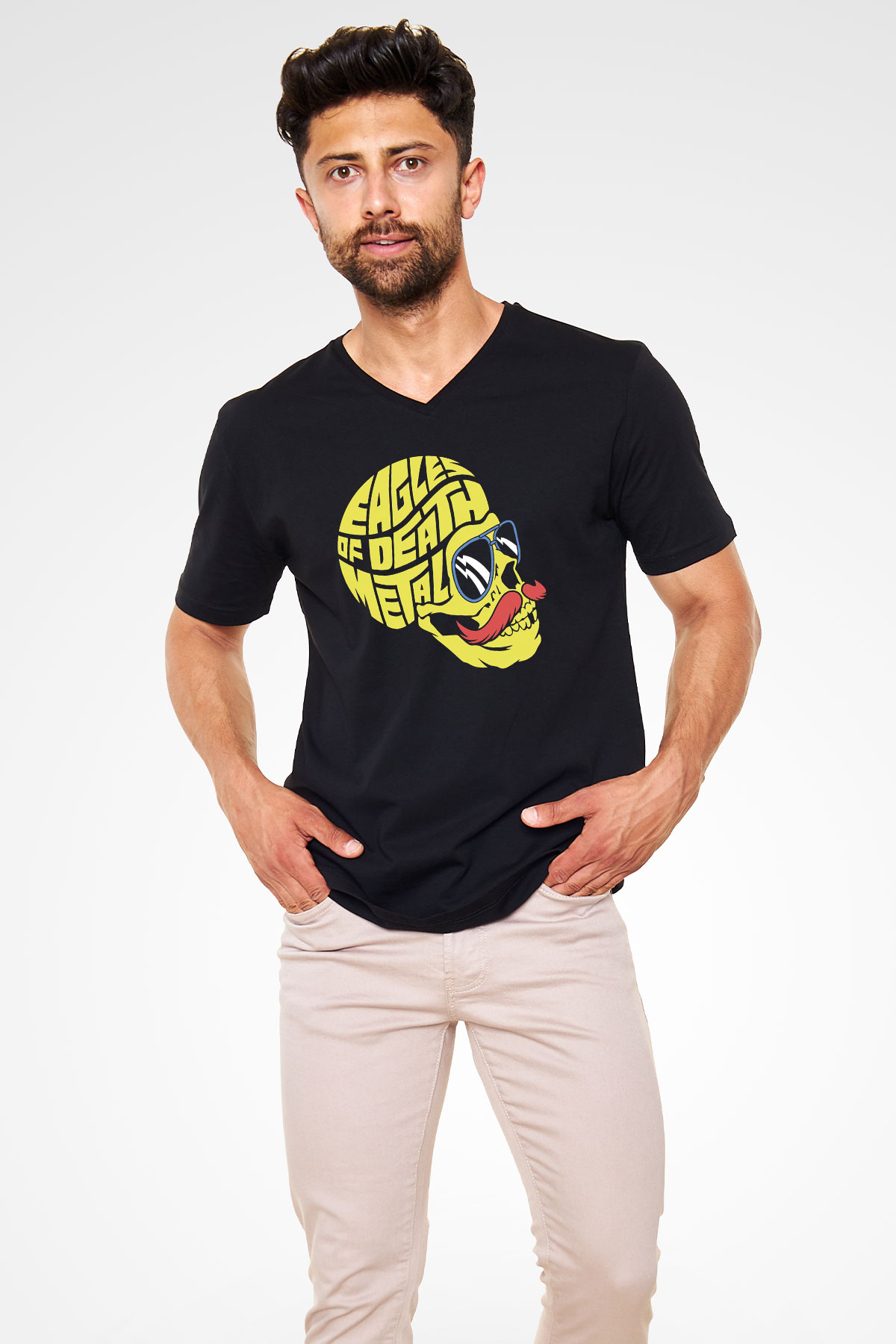 Eagles of Death Metal Siyah Unisex V Yaka Tişört T-Shirt