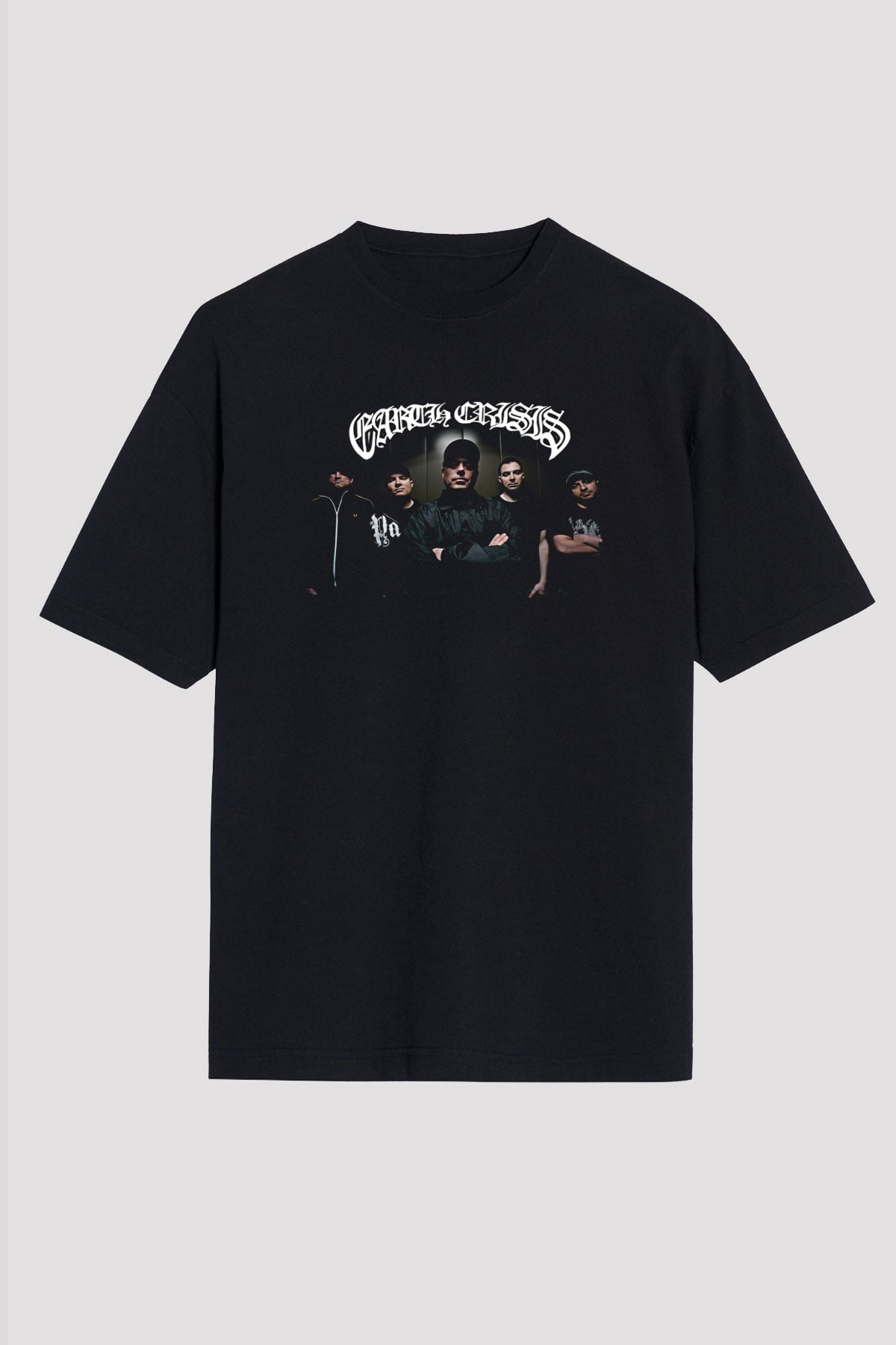 Earth Crisis Baskılı Unisex Siyah Oversize Tişört - Tshirt