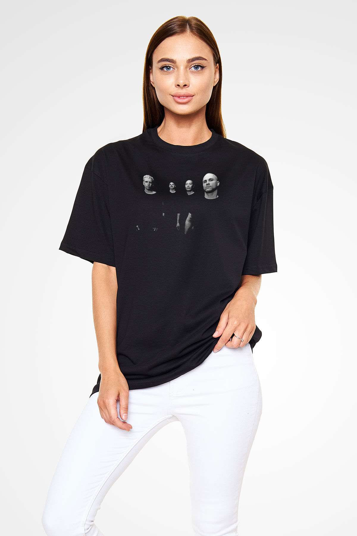 Earth Crisis Baskılı Unisex Siyah Oversize Tişört - Tshirt