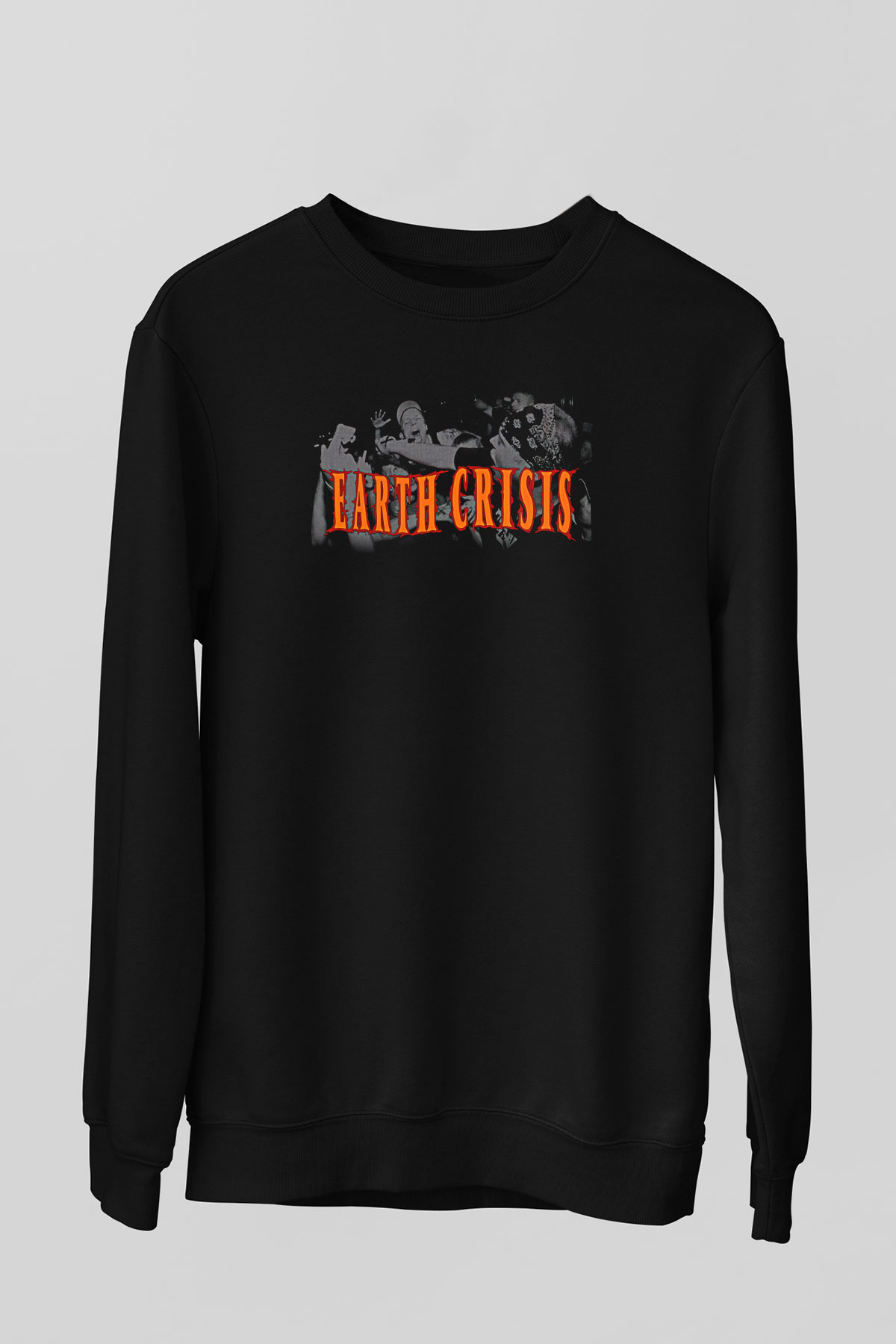 Earth Crisis Baskılı Unisex Siyah Sweatshirt
