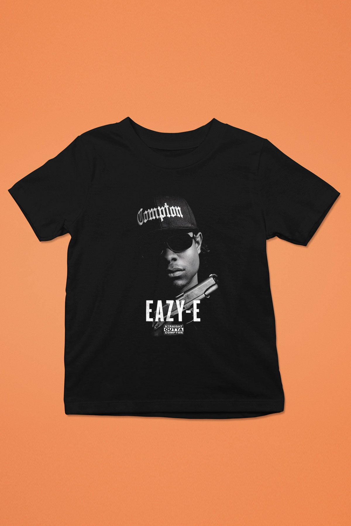 Eazy-E Baskılı Siyah Unisex Çocuk Tişört