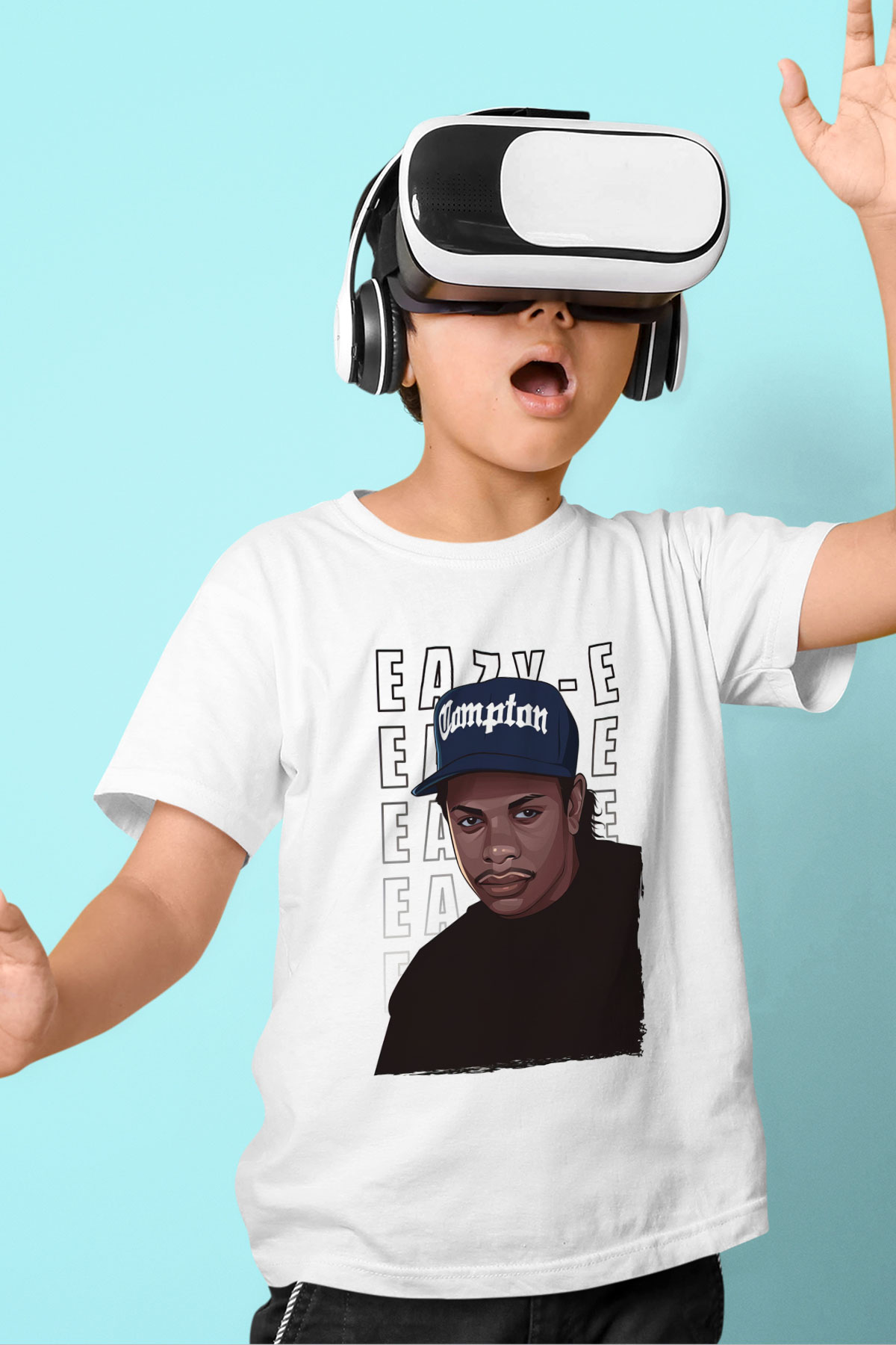 Eazy-E Beyaz Unisex Çocuk Tişört