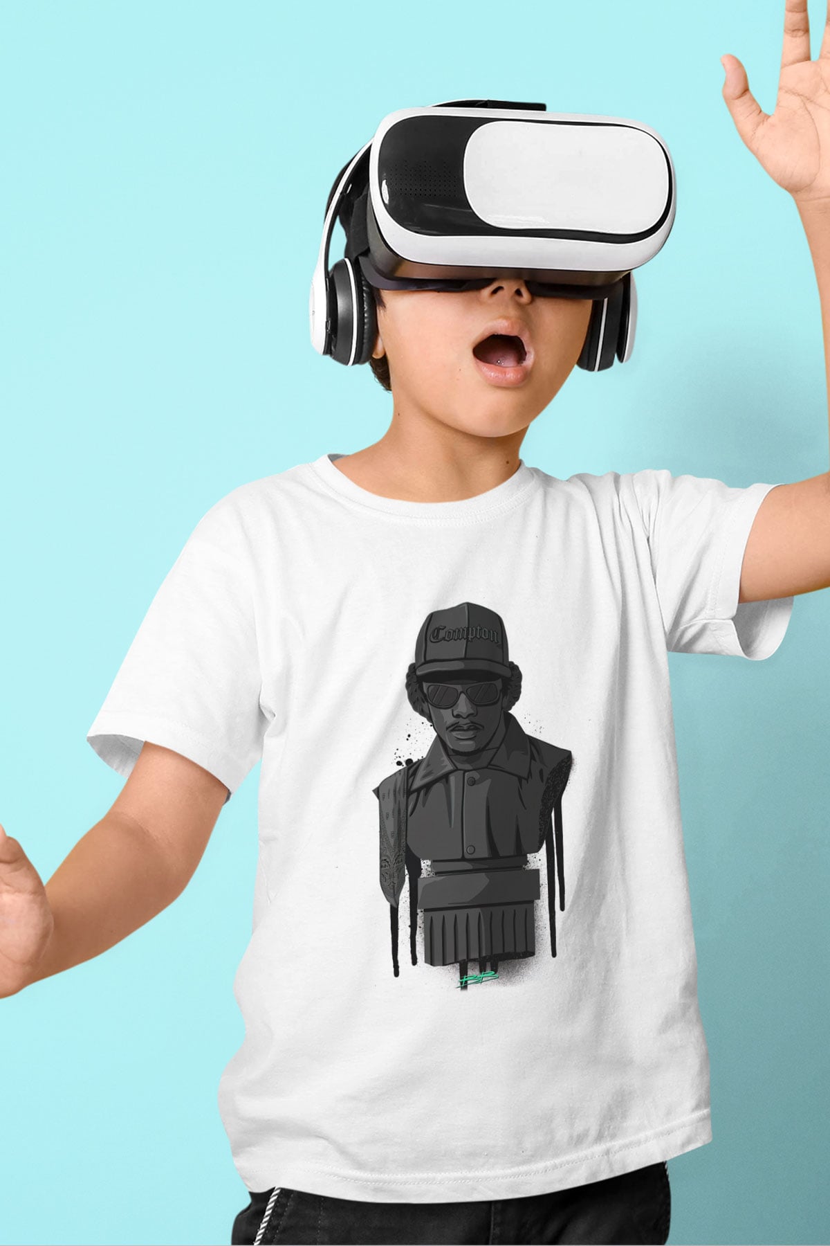 Eazy-E Beyaz Unisex Çocuk Tişört