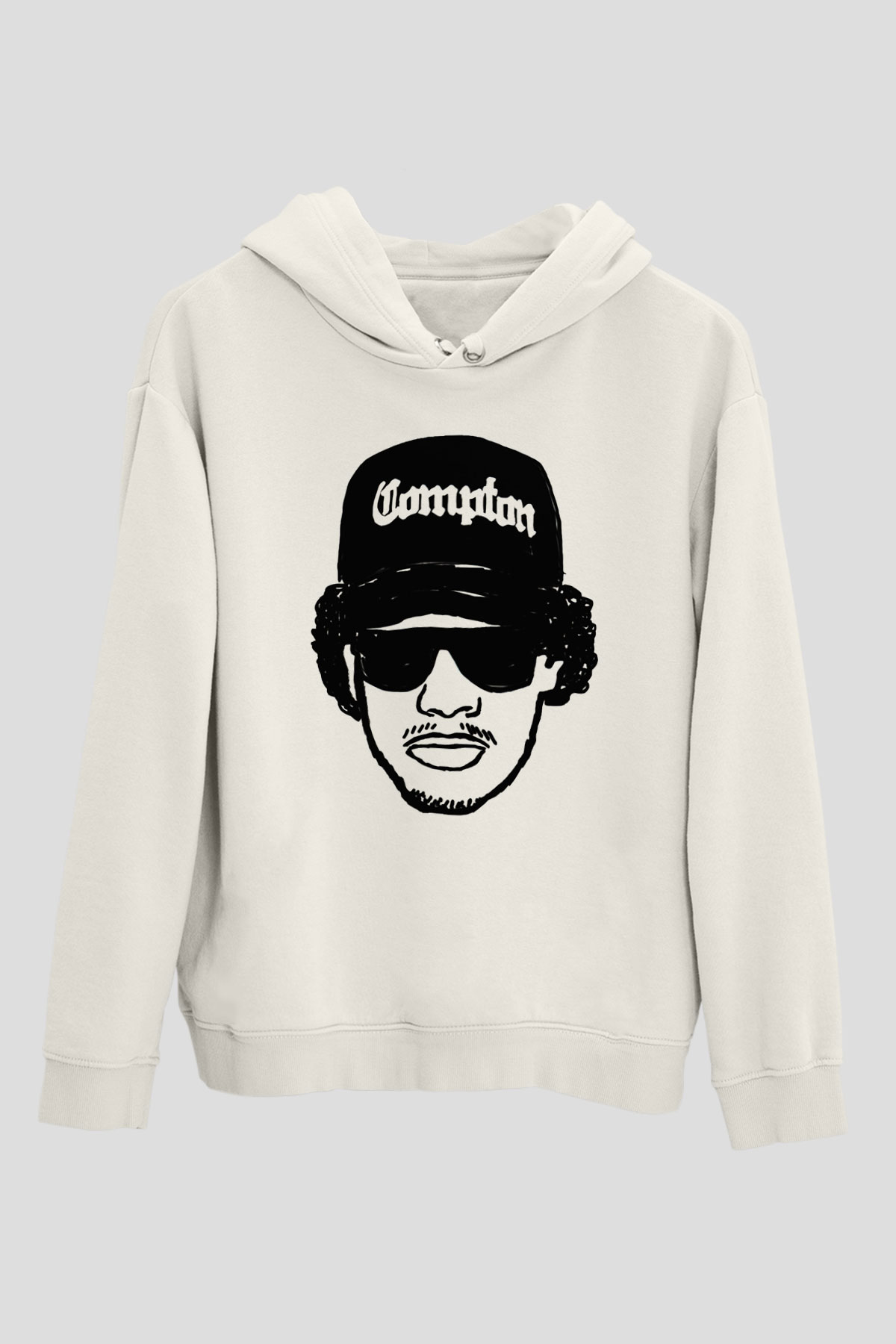 Eazy-E Beyaz Unisex Kapşonlu Sweatshirt