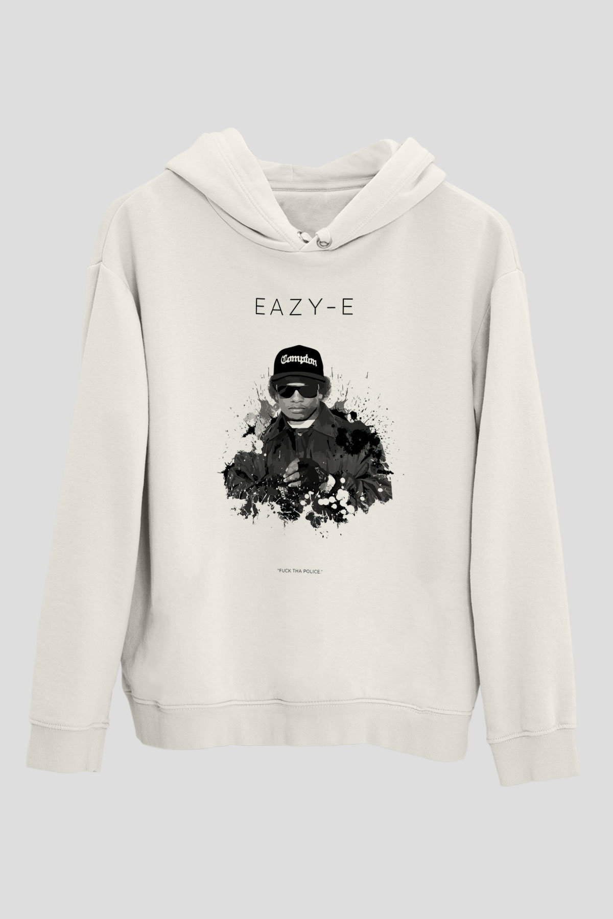 Eazy-E Beyaz Unisex Kapüşonlu Sweatshirt