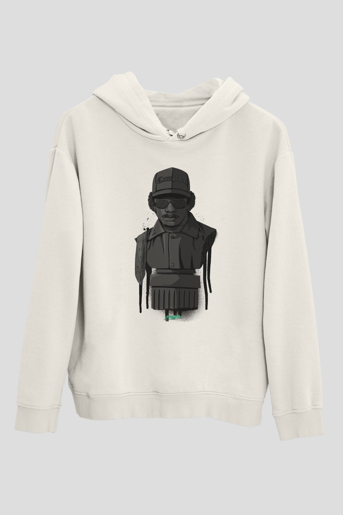 Eazy-E Beyaz Unisex Kapüşonlu Sweatshirt