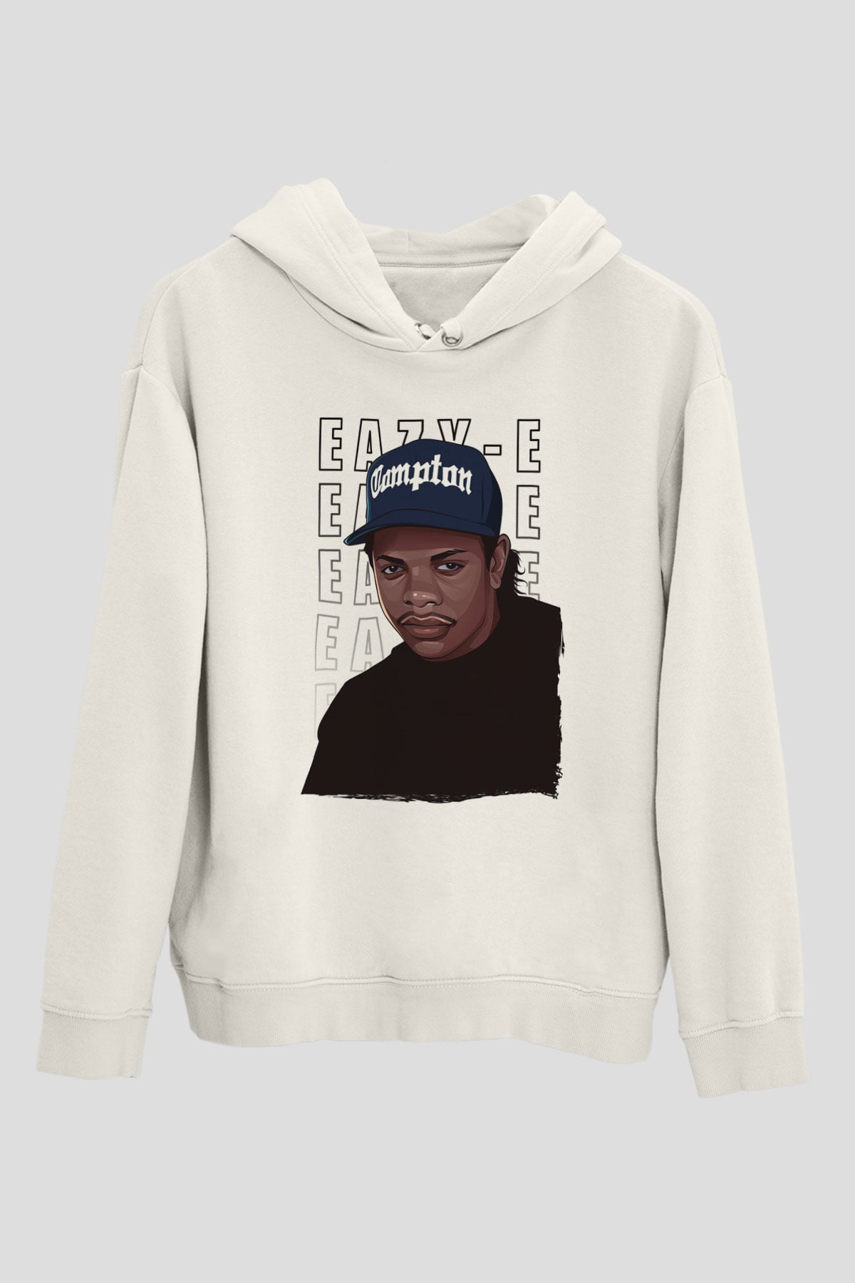 Eazy-E Beyaz Unisex Kapüşonlu Sweatshirt