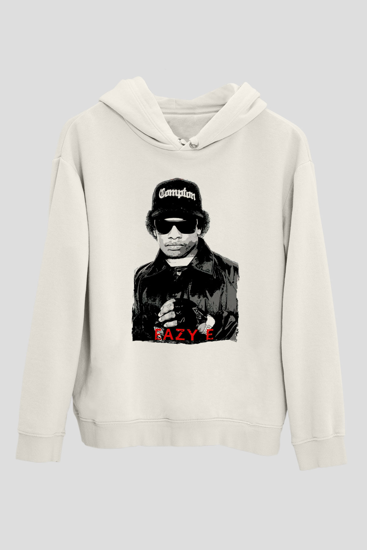 Eazy-E Beyaz Unisex Kapüşonlu Sweatshirt