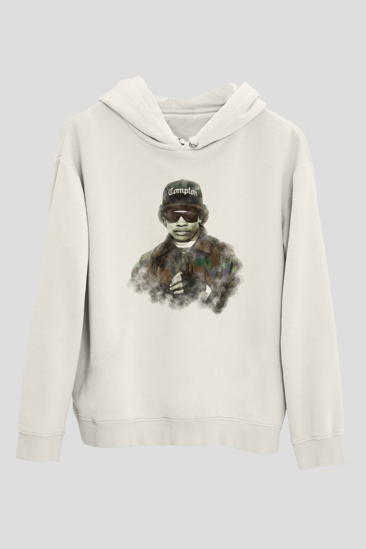 Eazy-E Beyaz Unisex Kapüşonlu Sweatshirt