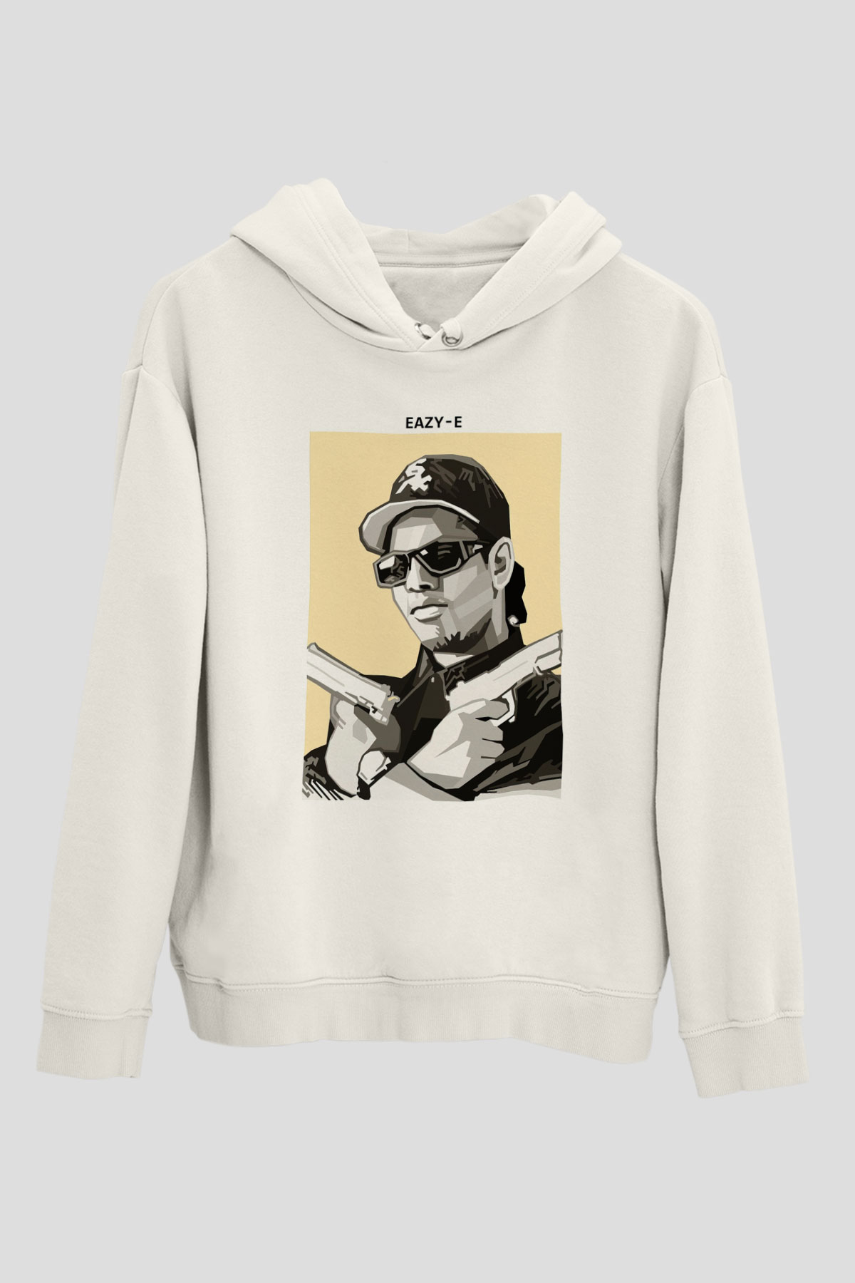 Eazy-E Beyaz Unisex Kapüşonlu Sweatshirt