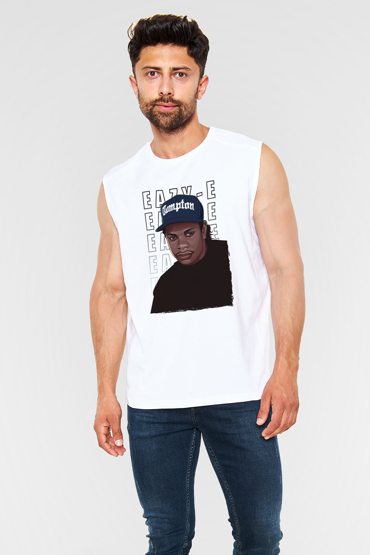 Eazy-E Beyaz Unisex Kolsuz Tişört
