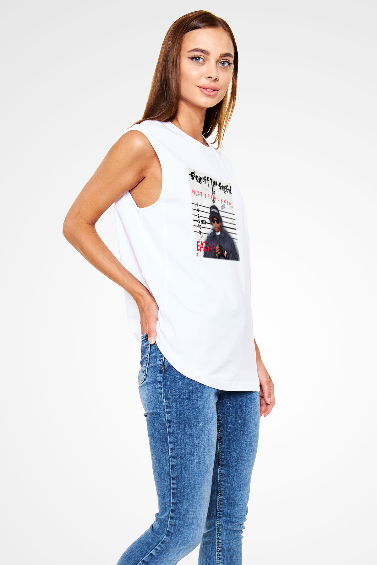 Eazy-E Beyaz Unisex Kolsuz Tişört