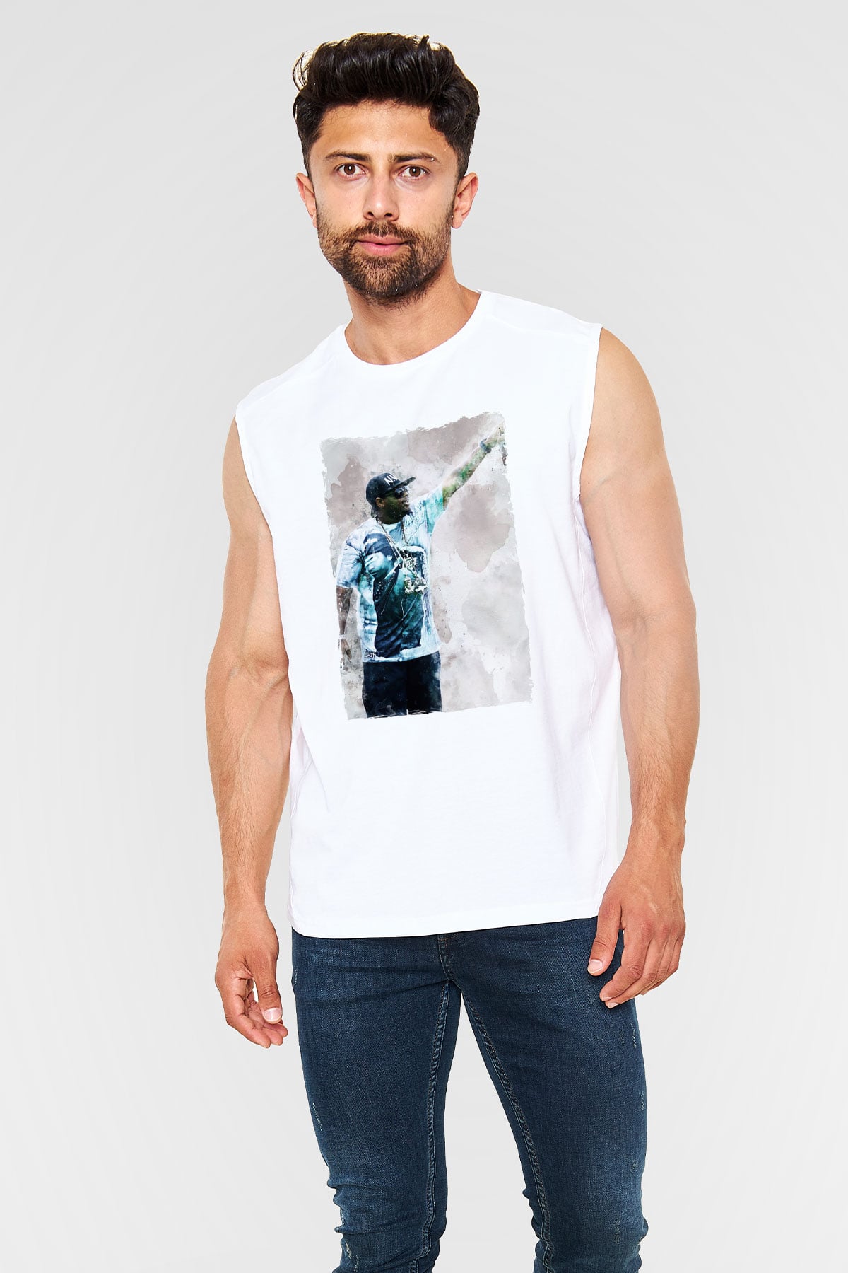 Eazy-E Beyaz Unisex Kolsuz Tişört