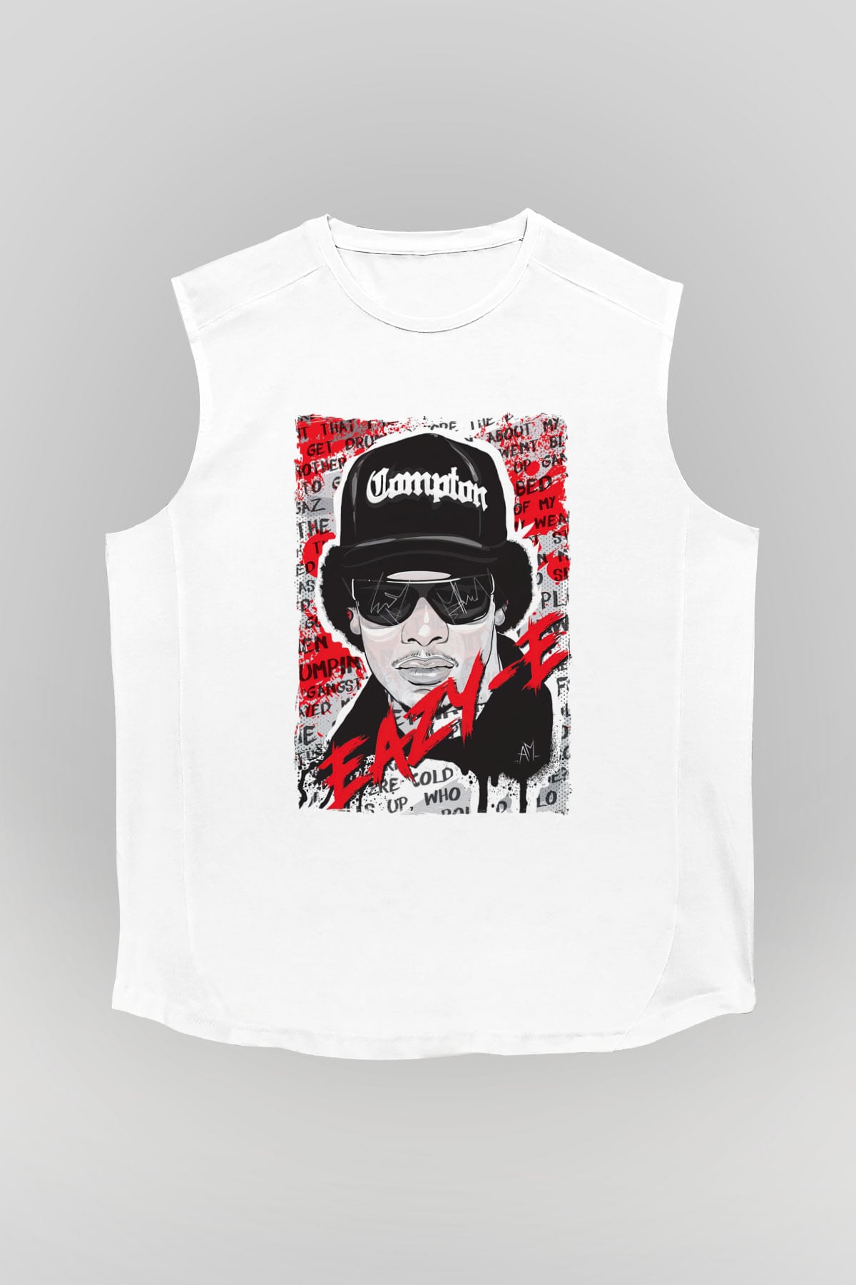 Eazy-E Beyaz Unisex Kolsuz Tişört