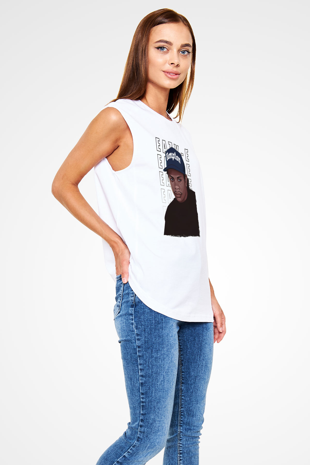 Eazy-E Beyaz Unisex Kolsuz Tişört