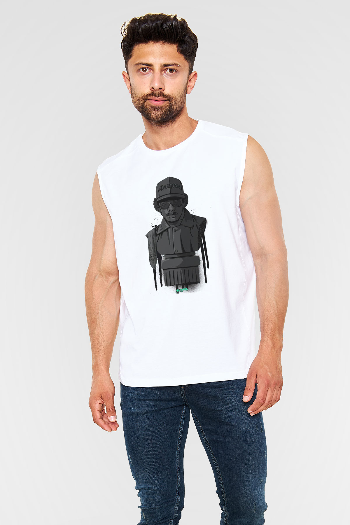 Eazy-E Beyaz Unisex Kolsuz Tişört