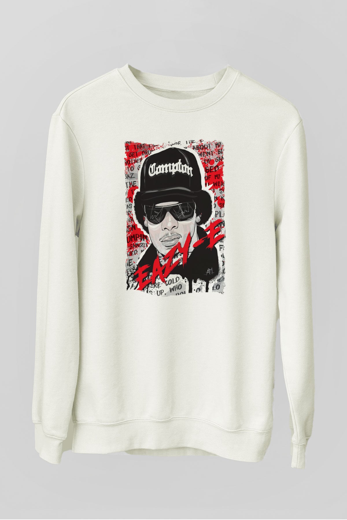 Eazy-E Beyaz Unisex Sweatshirt
