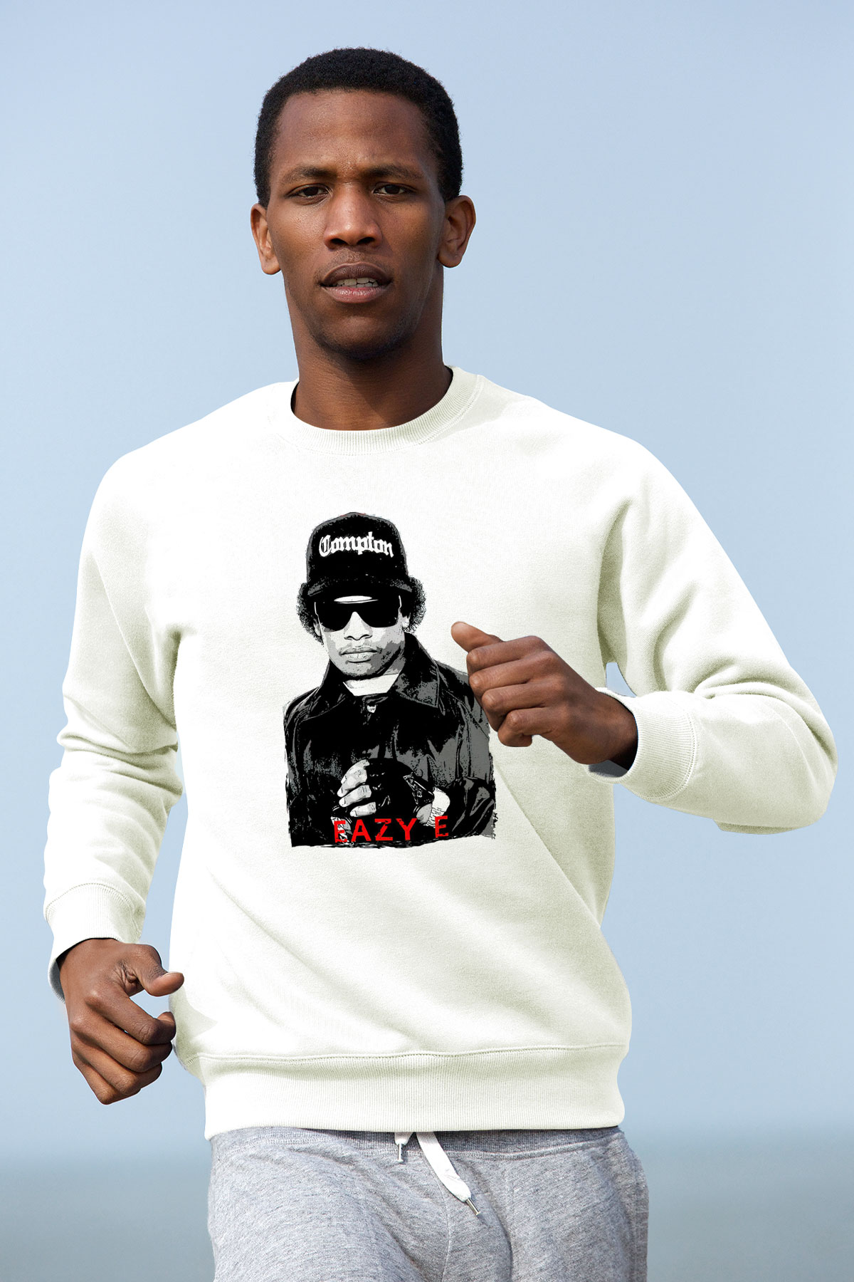Eazy-E Beyaz Unisex Sweatshirt