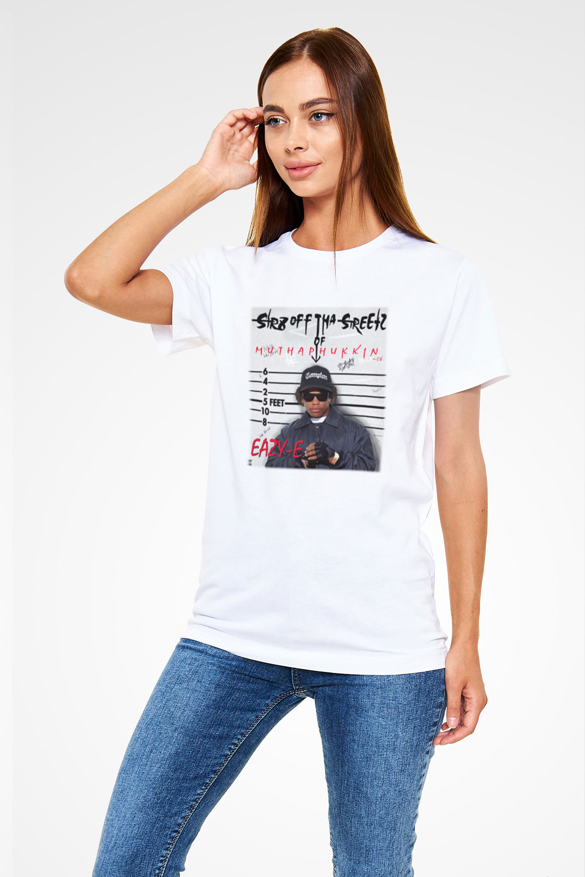 Eazy-E Beyaz Unisex Tişört T-Shirt - TişörtFabrikası