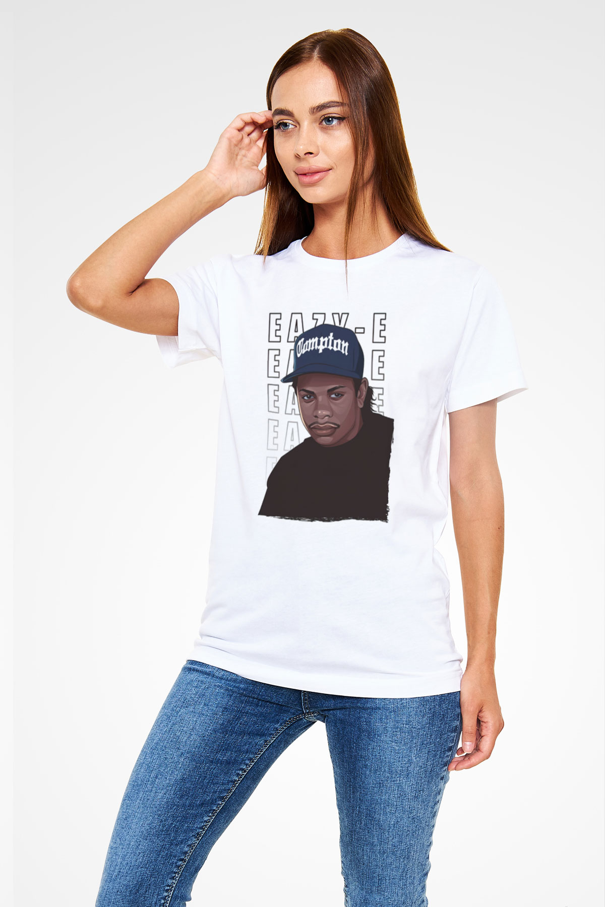 Eazy-E Beyaz Unisex Tişört T-Shirt - TişörtFabrikası