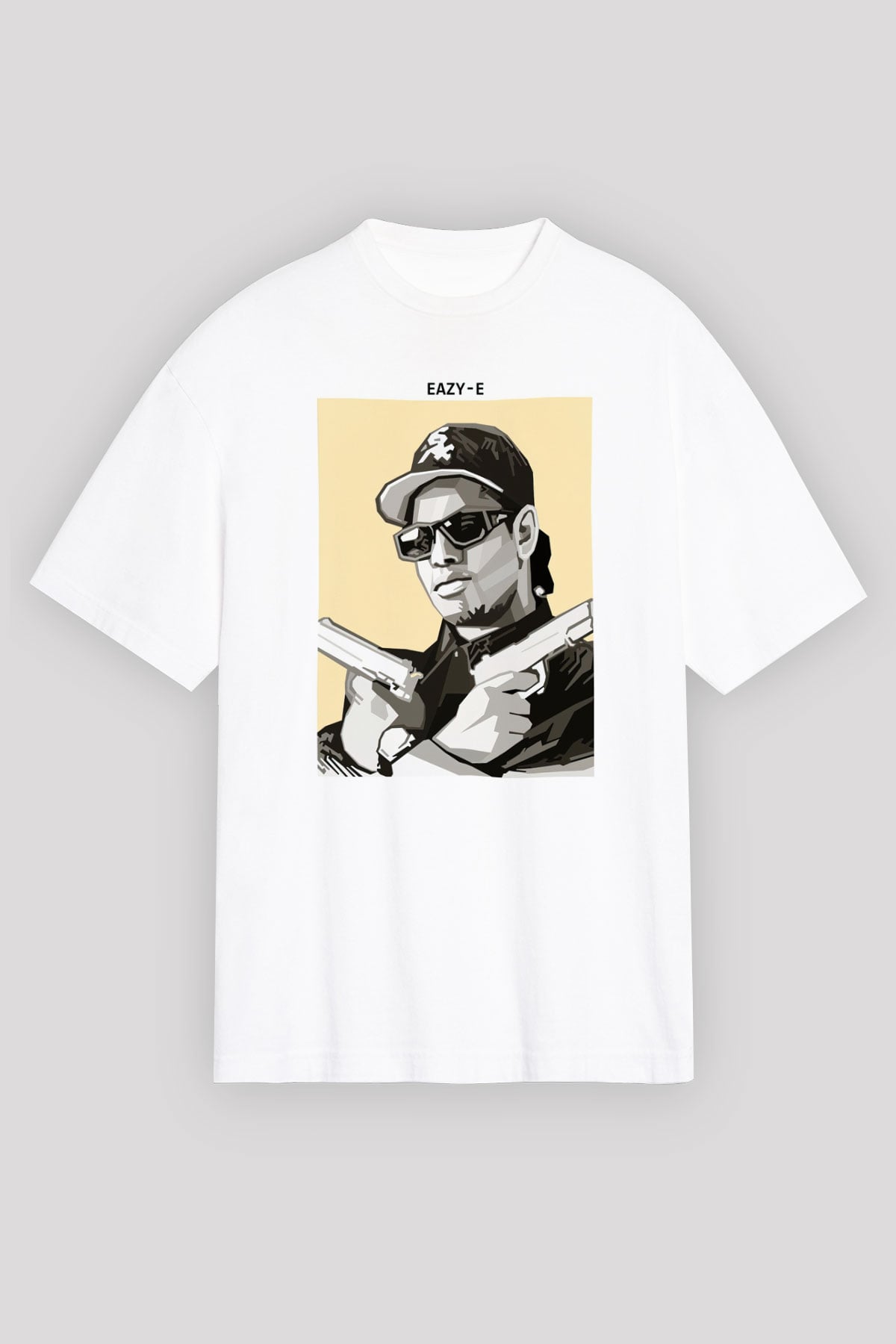 Eazy-E Beyaz Oversize Tişört Oversize T-shirt - TişörtFabrikası