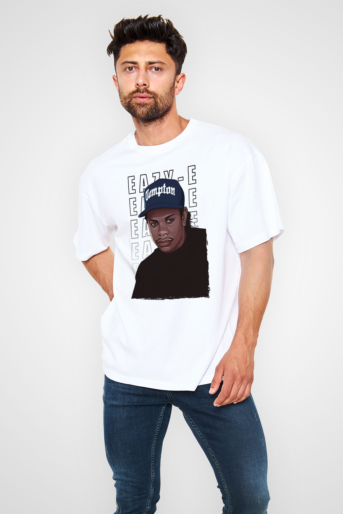 Eazy-E Beyaz Unisex Tişört T-Shirt - TişörtFabrikası