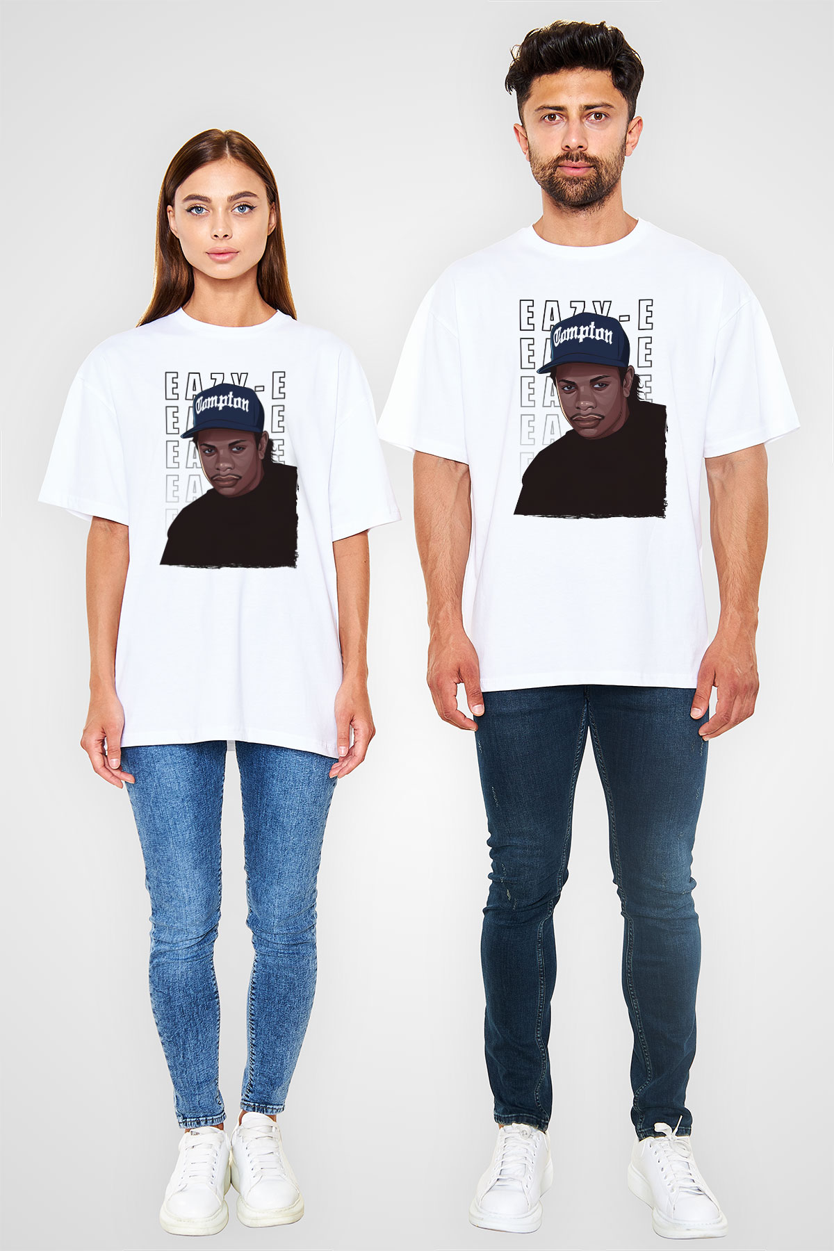 Eazy-E Beyaz Unisex Tişört T-Shirt - TişörtFabrikası