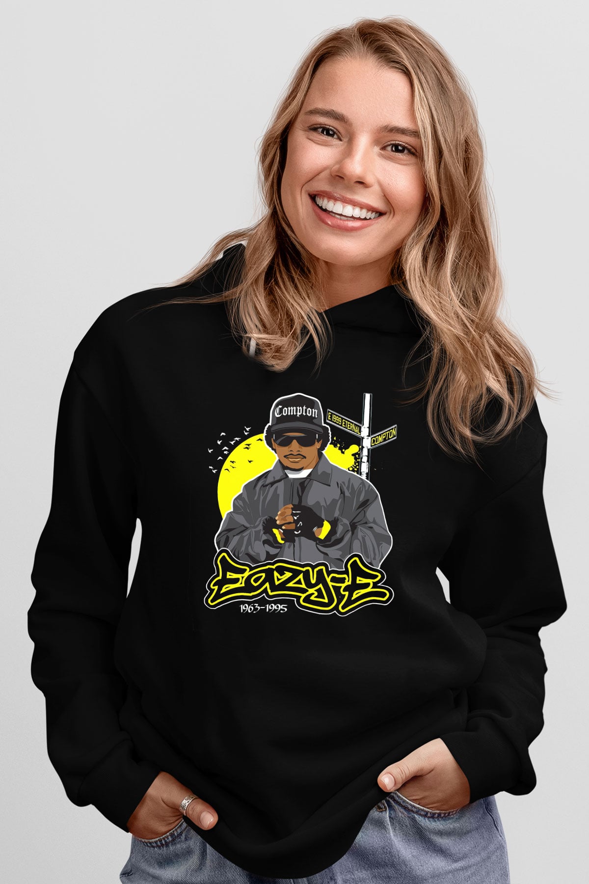 Eazy-E Siyah Unisex Hoodie