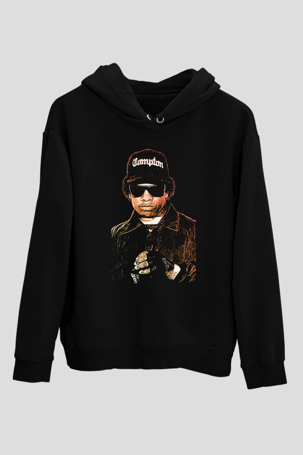 Eazy-E Siyah Unisex Kapüşonlu Sweatshirt