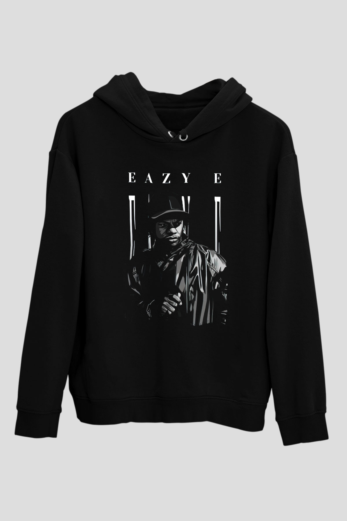 Eazy-E Siyah Unisex Kapüşonlu Sweatshirt