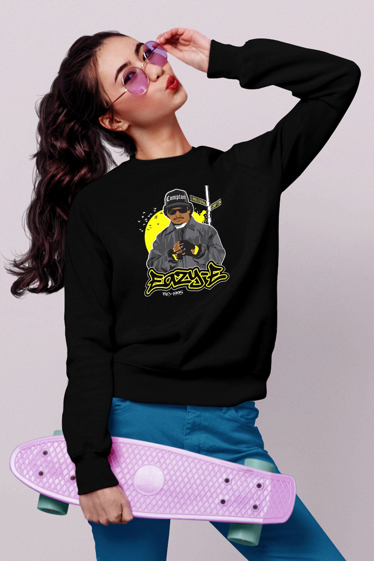 Eazy-E Siyah Unisex Sweatshirt