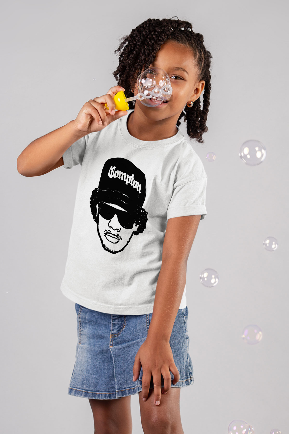 EazyE Baskılı Beyaz Unisex Çocuk Tişört