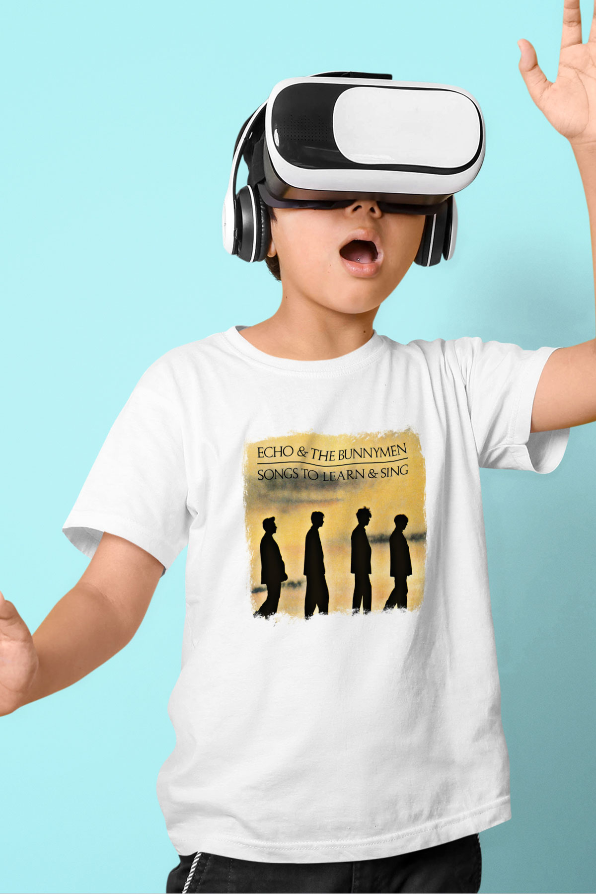Echo and The Bunnymen Baskılı Unisex Beyaz Çocuk Tişört