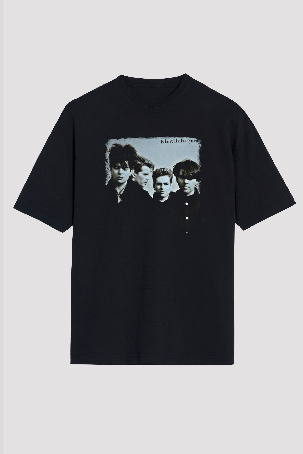 Echo and The Bunnymen Baskılı Unisex Siyah Oversize Tişört