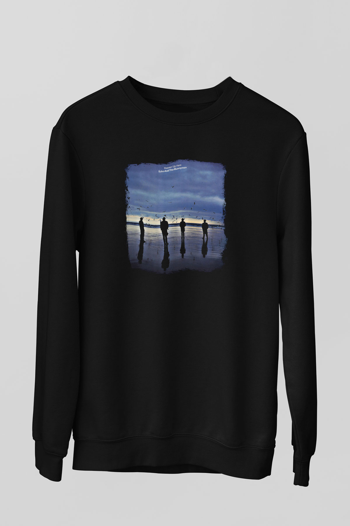Echo and The Bunnymen Baskılı Unisex Siyah Sweatshirt