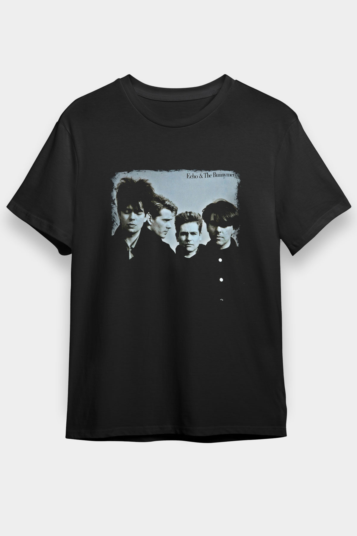 Echo and The Bunnymen Baskılı Unisex Siyah Tişört