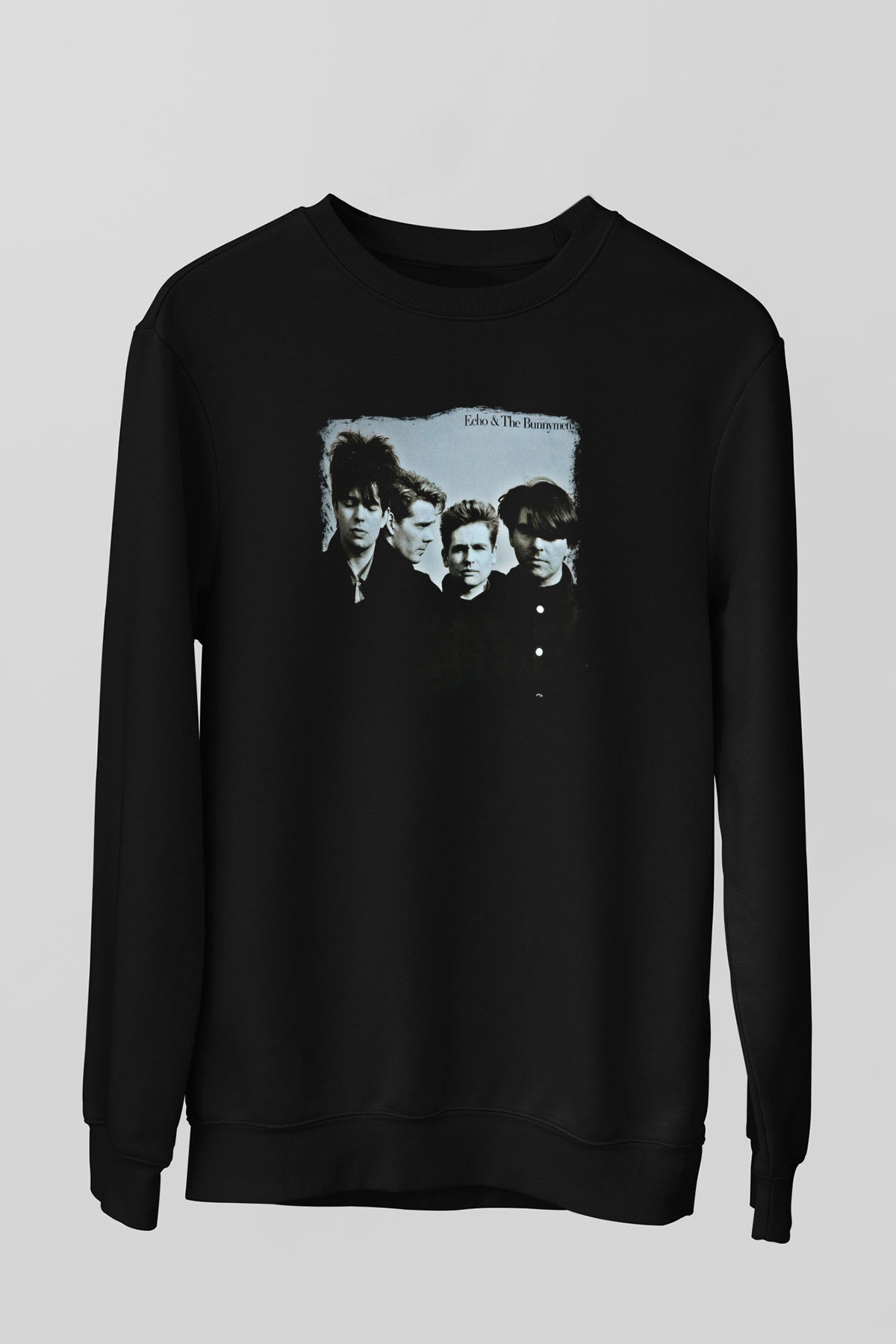 Echo and The Bunnymen Baskılı Unisex Siyah Sweatshirt