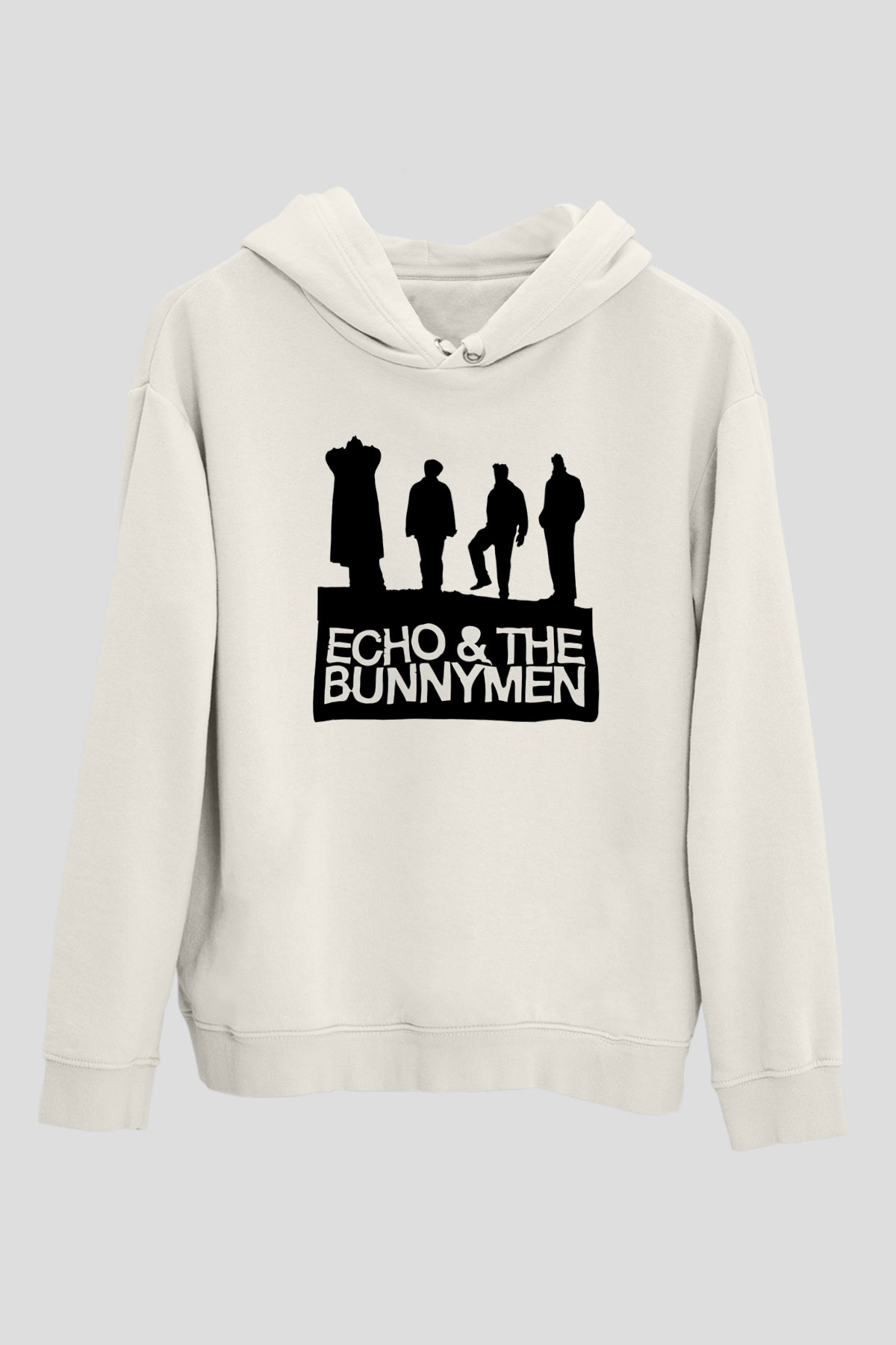 Echo and the Bunnymen Beyaz Unisex Kapşonlu Sweatshirt