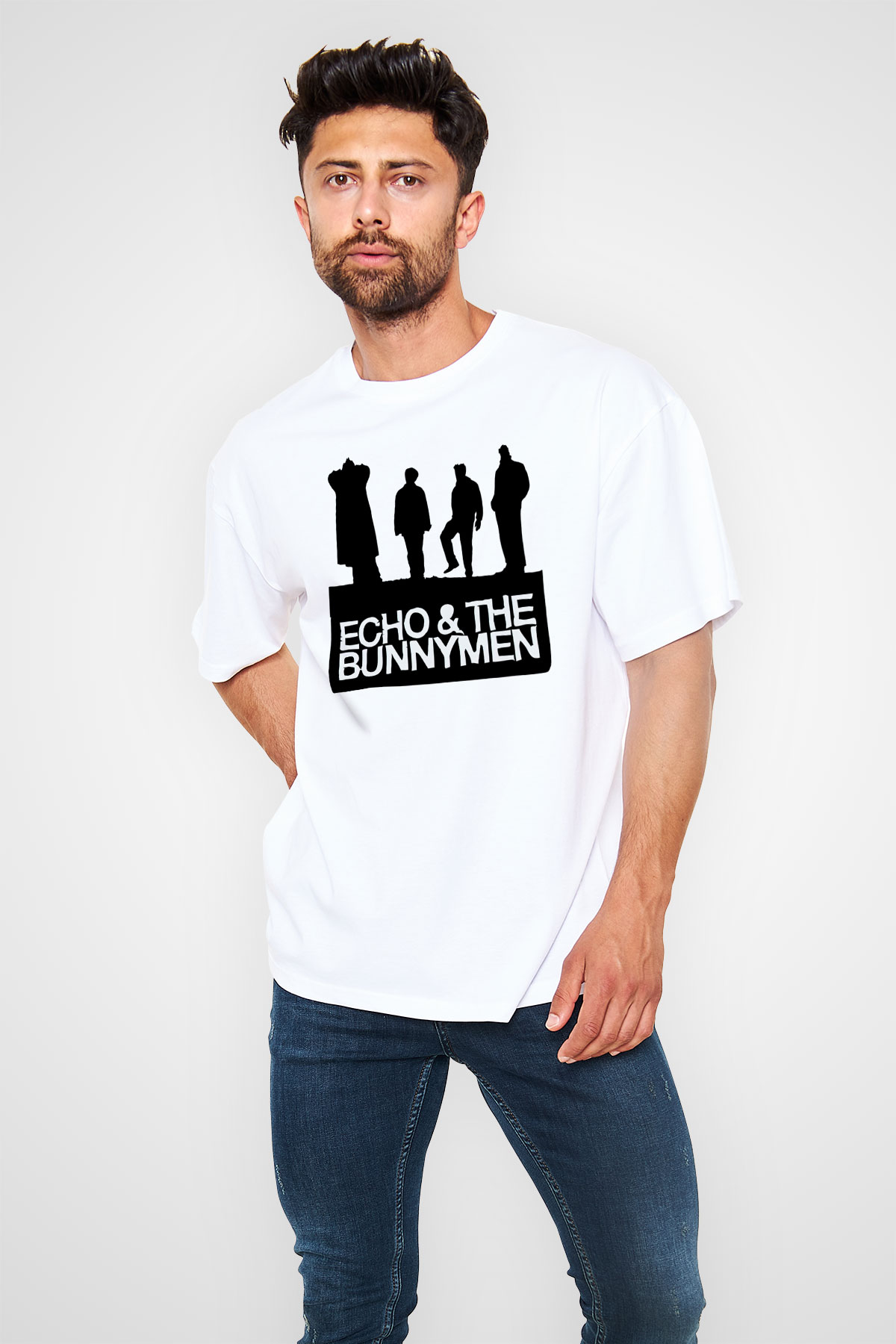 Echo and the Bunnymen Beyaz Unisex Oversize Tişört T-Shirt