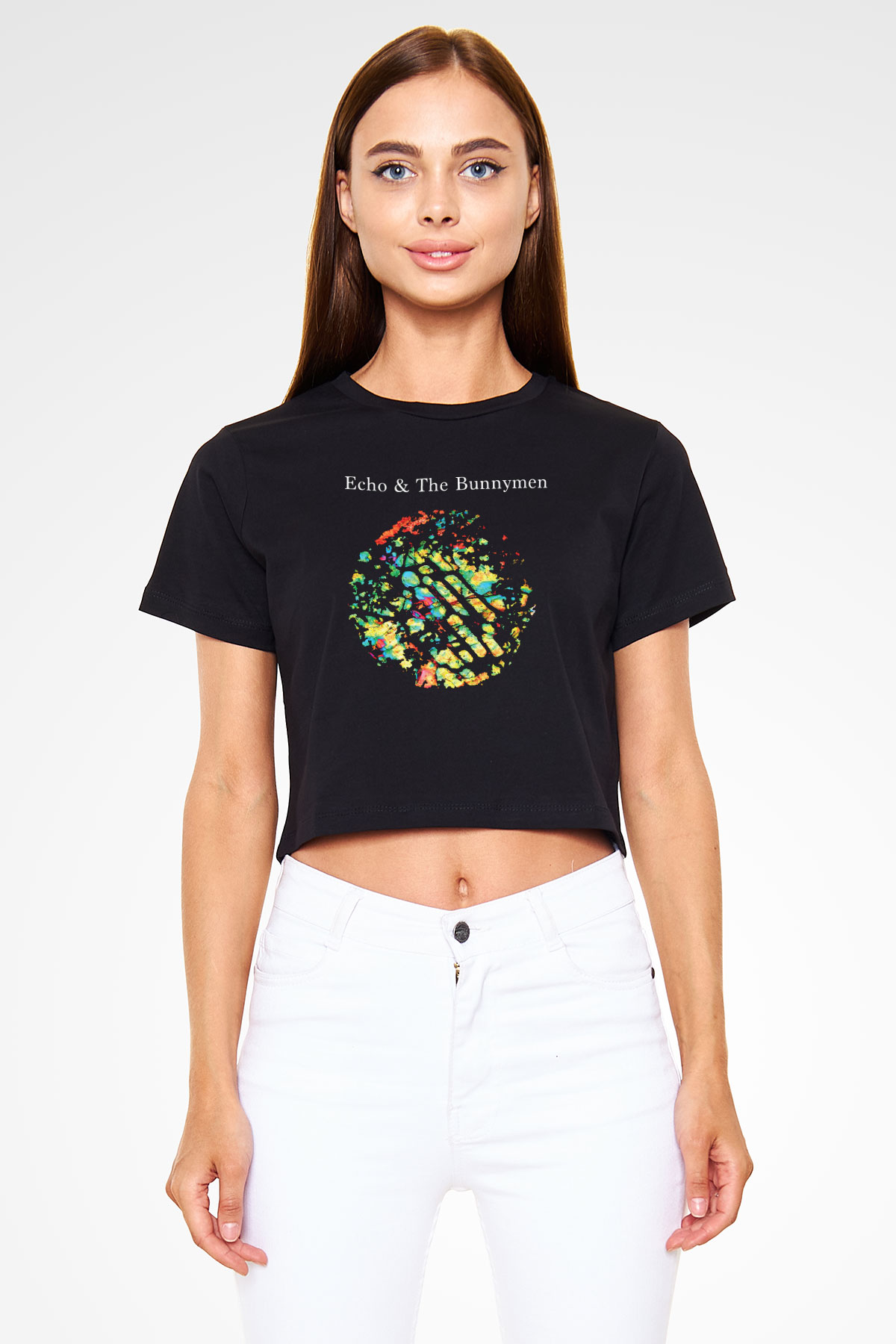 Echo and the Bunnymen Siyah  Crop Top Tişört